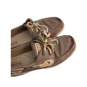 Sperry Top Sider Bluefish 2-Eye Boat Shoes, Linen Oat, Size 8.5